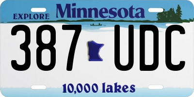 MN license plate 387UDC