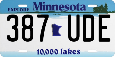 MN license plate 387UDE