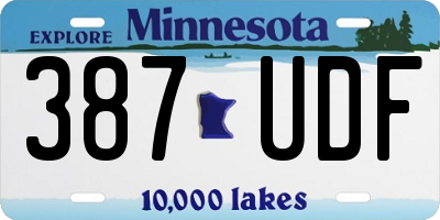 MN license plate 387UDF