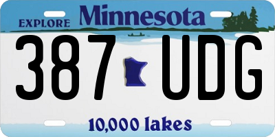 MN license plate 387UDG