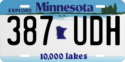 MN license plate 387UDH