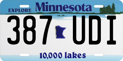 MN license plate 387UDI