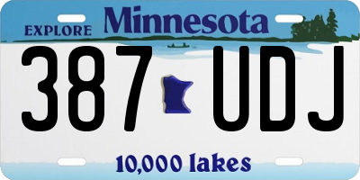 MN license plate 387UDJ