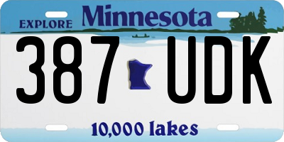 MN license plate 387UDK