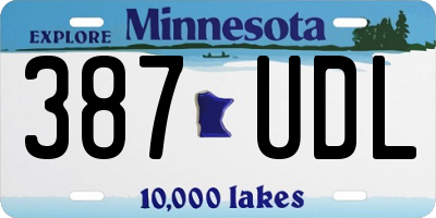 MN license plate 387UDL