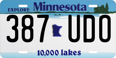 MN license plate 387UDO