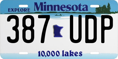 MN license plate 387UDP