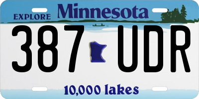 MN license plate 387UDR