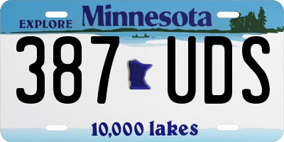 MN license plate 387UDS