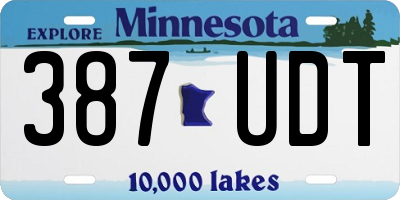 MN license plate 387UDT