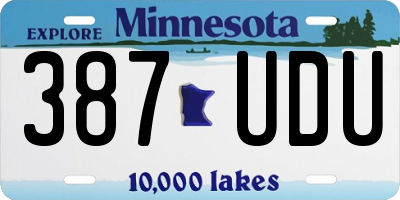 MN license plate 387UDU