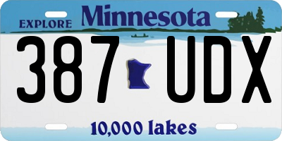 MN license plate 387UDX