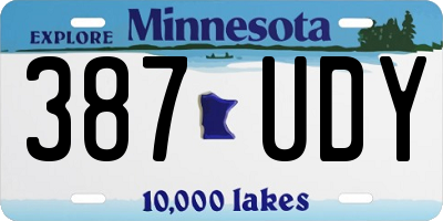 MN license plate 387UDY