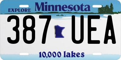 MN license plate 387UEA