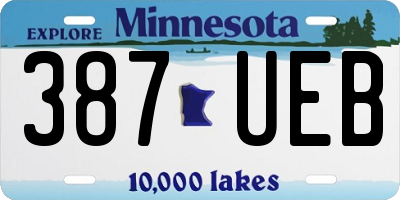 MN license plate 387UEB