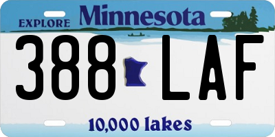 MN license plate 388LAF