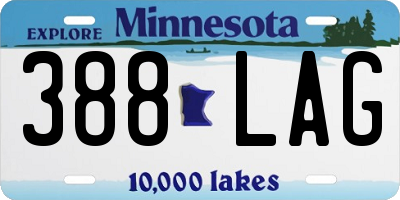 MN license plate 388LAG