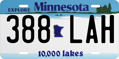 MN license plate 388LAH