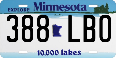 MN license plate 388LBO