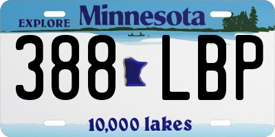 MN license plate 388LBP