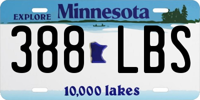 MN license plate 388LBS