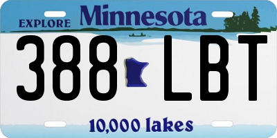 MN license plate 388LBT