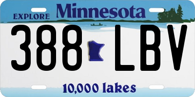 MN license plate 388LBV
