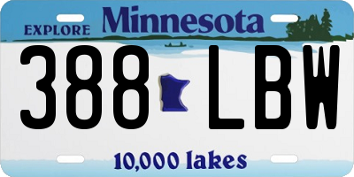 MN license plate 388LBW