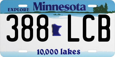 MN license plate 388LCB