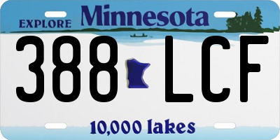 MN license plate 388LCF