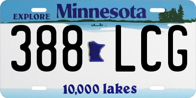 MN license plate 388LCG