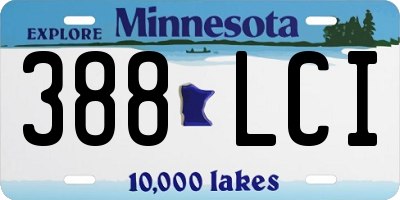 MN license plate 388LCI