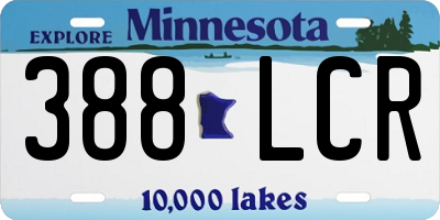 MN license plate 388LCR