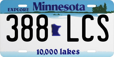 MN license plate 388LCS