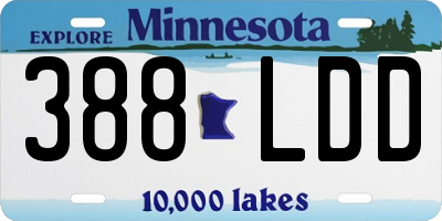 MN license plate 388LDD
