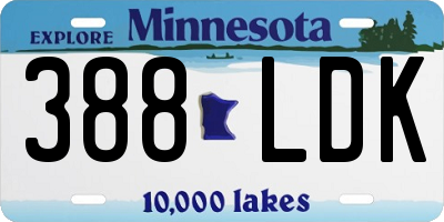 MN license plate 388LDK