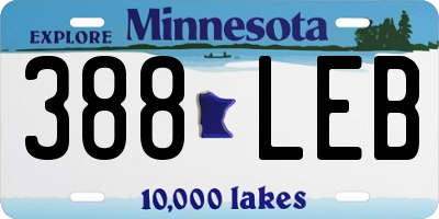 MN license plate 388LEB