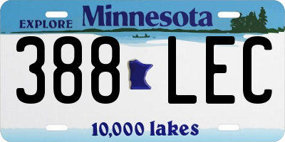 MN license plate 388LEC