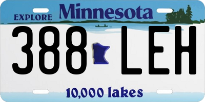 MN license plate 388LEH