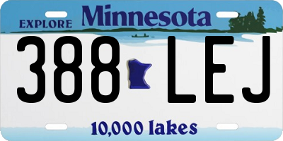MN license plate 388LEJ