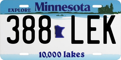 MN license plate 388LEK
