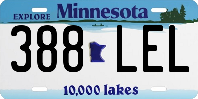 MN license plate 388LEL