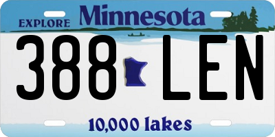 MN license plate 388LEN