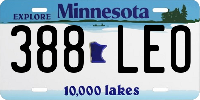 MN license plate 388LEO