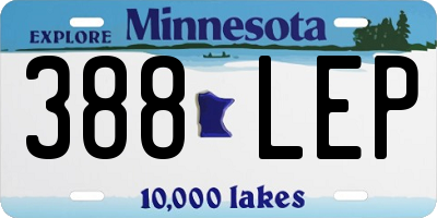 MN license plate 388LEP