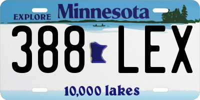 MN license plate 388LEX