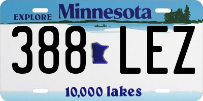 MN license plate 388LEZ