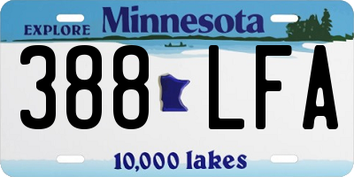 MN license plate 388LFA