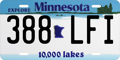 MN license plate 388LFI