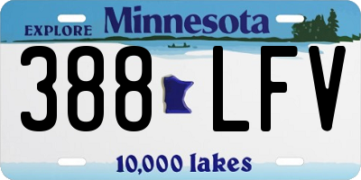 MN license plate 388LFV